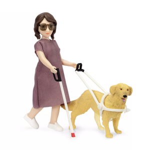 Lundby Doll's House Dolls with Cane and Guide Dog