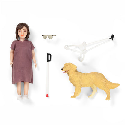 Lundby Doll's House Dolls with Cane and Guide Dog