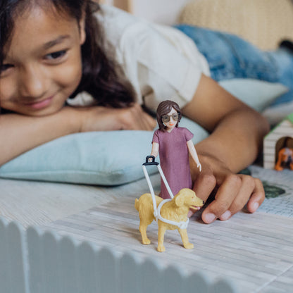 Lundby Doll's House Dolls with Cane and Guide Dog