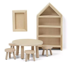 Lundby Doll's House Furniture Dining Room (Natural Wood)