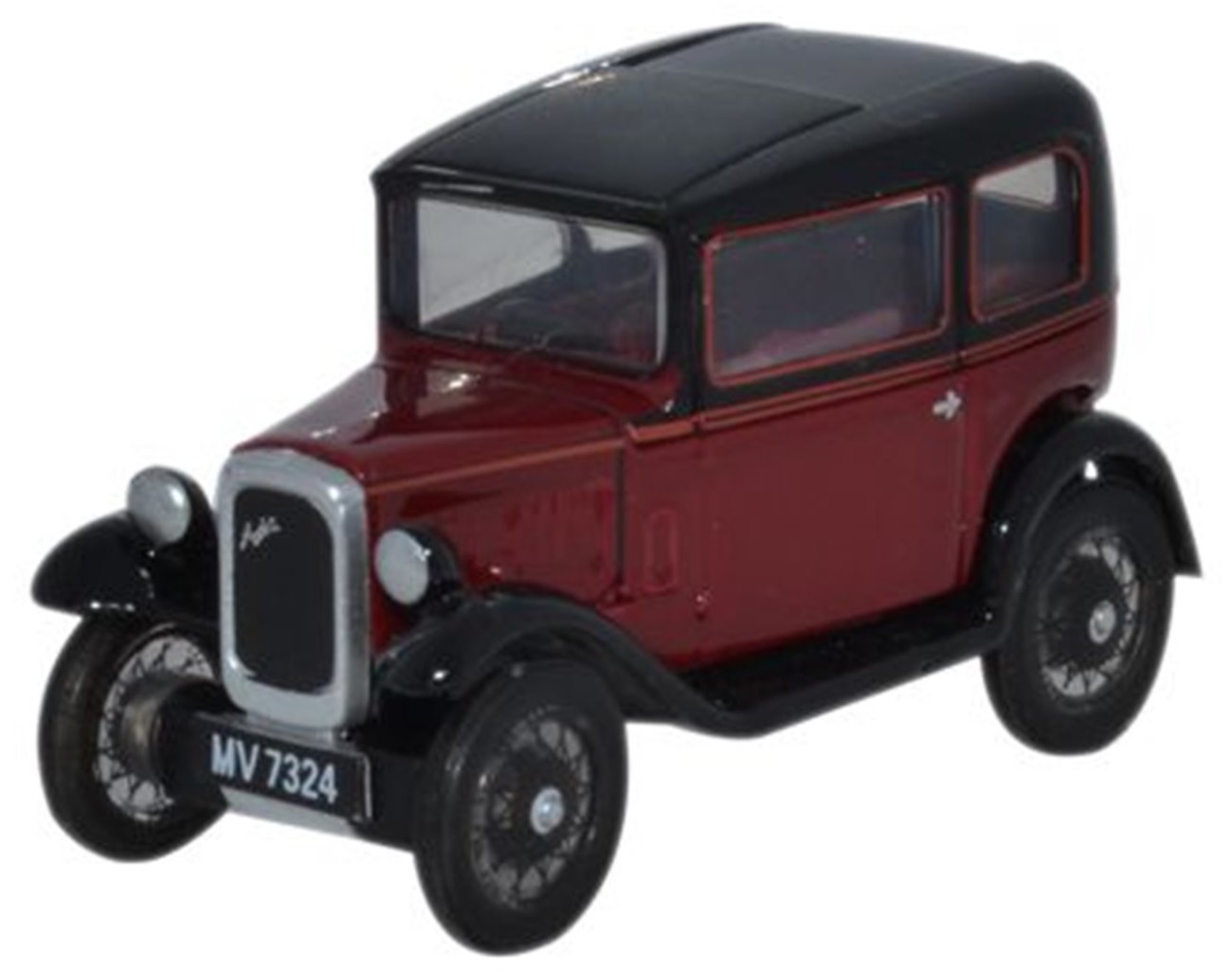 Oxford Diecast 76ASS003 Austin Seven RN Saloon Maroon