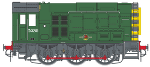 Class 08 D3201 BR Green Late Crest With Wasp Stripes