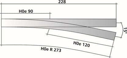 Tillig elite track : Bifurcation HO/HOe Narrow Splits to Right