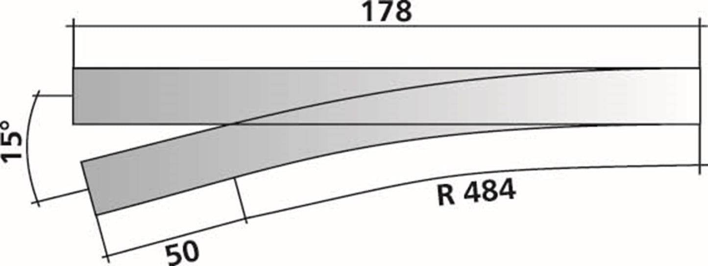 Tillig elite track : Right Standard Point HO 15°