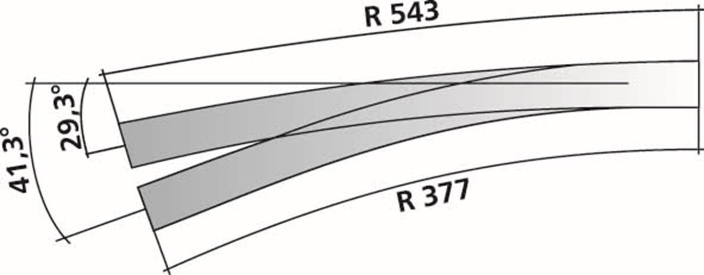 Tillig elite track : Left Curved Point HO Exit 9° and 12°