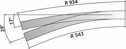 Tillig elite track : Right   Curved Point HO Exit 9° and 12°