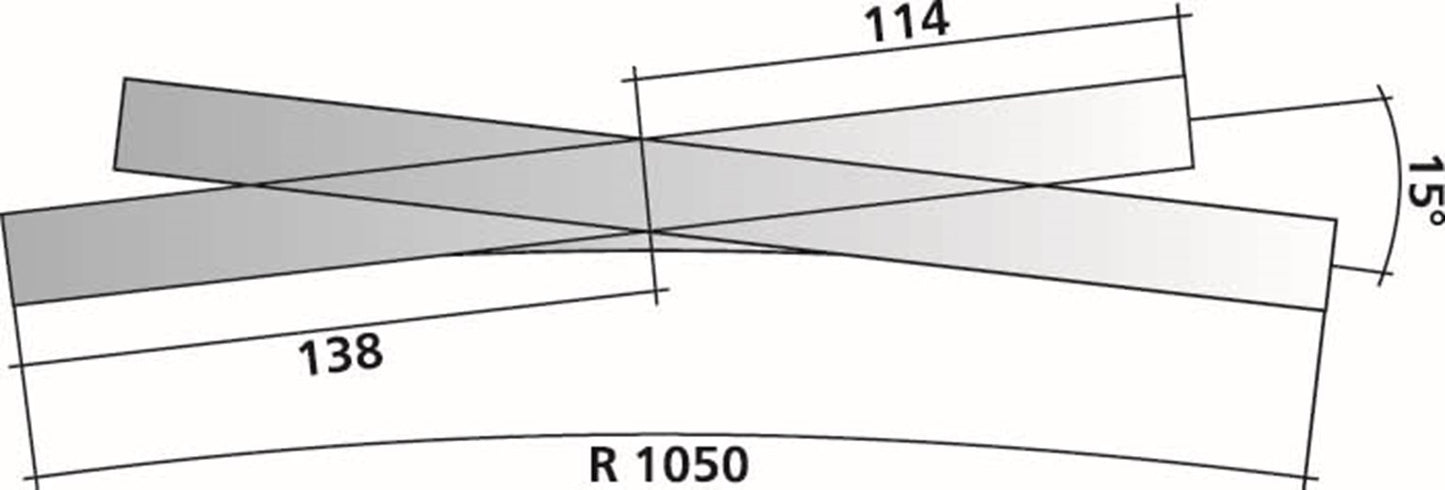 Tillig elite track :   Single Outside Slip HO 15°