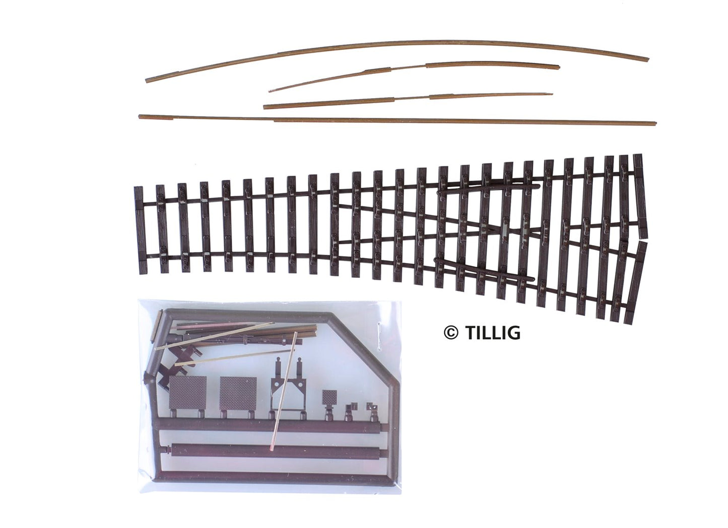 Tillig elite track : Left Sharp Point Kit HO 15°