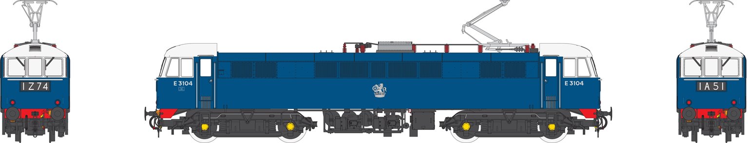 Class 86/0 'AL6' Bo-Bo Electric Locomotive BR Blue E3104 with red bufferbeams – as built