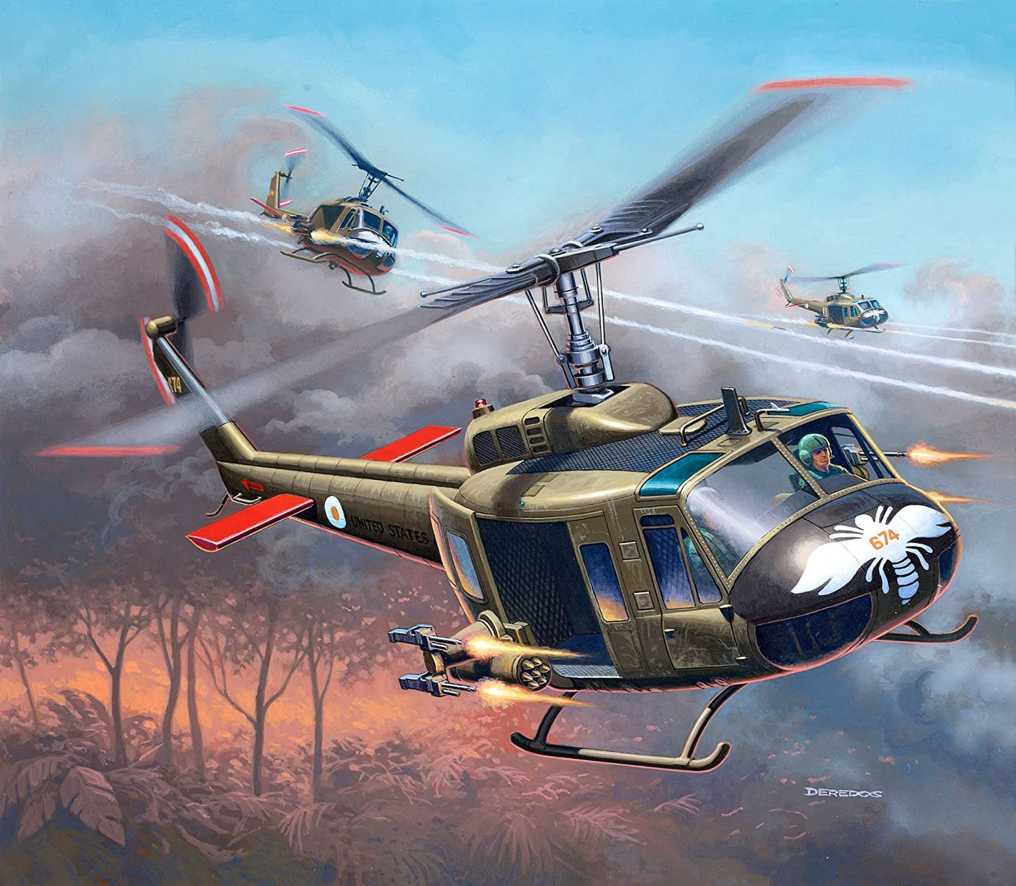 US Bell UH-1H Gunship (1:100 Scale) Model Kit