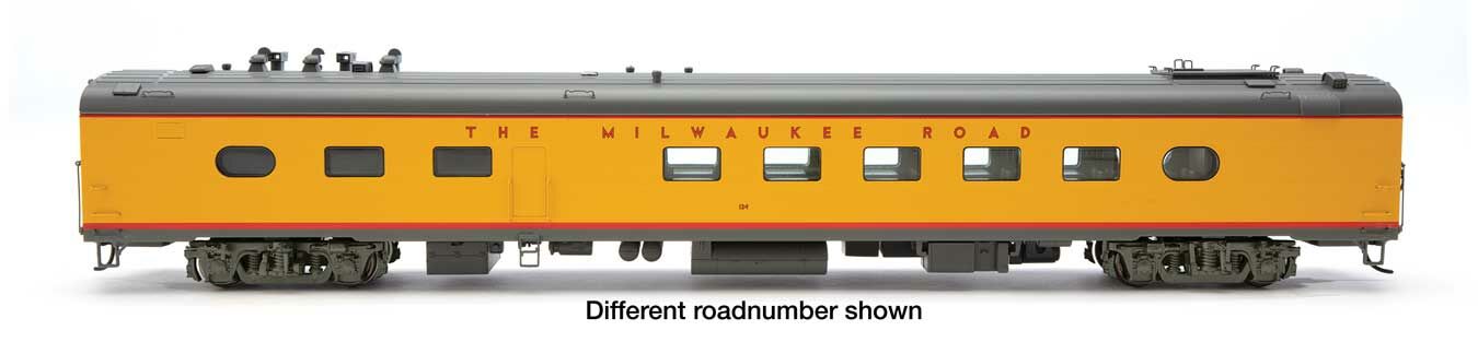 85' Milwaukee Road 48-Seat Diner -- Milwaukee Road - Standard w/Decals (yellow, gray, red)