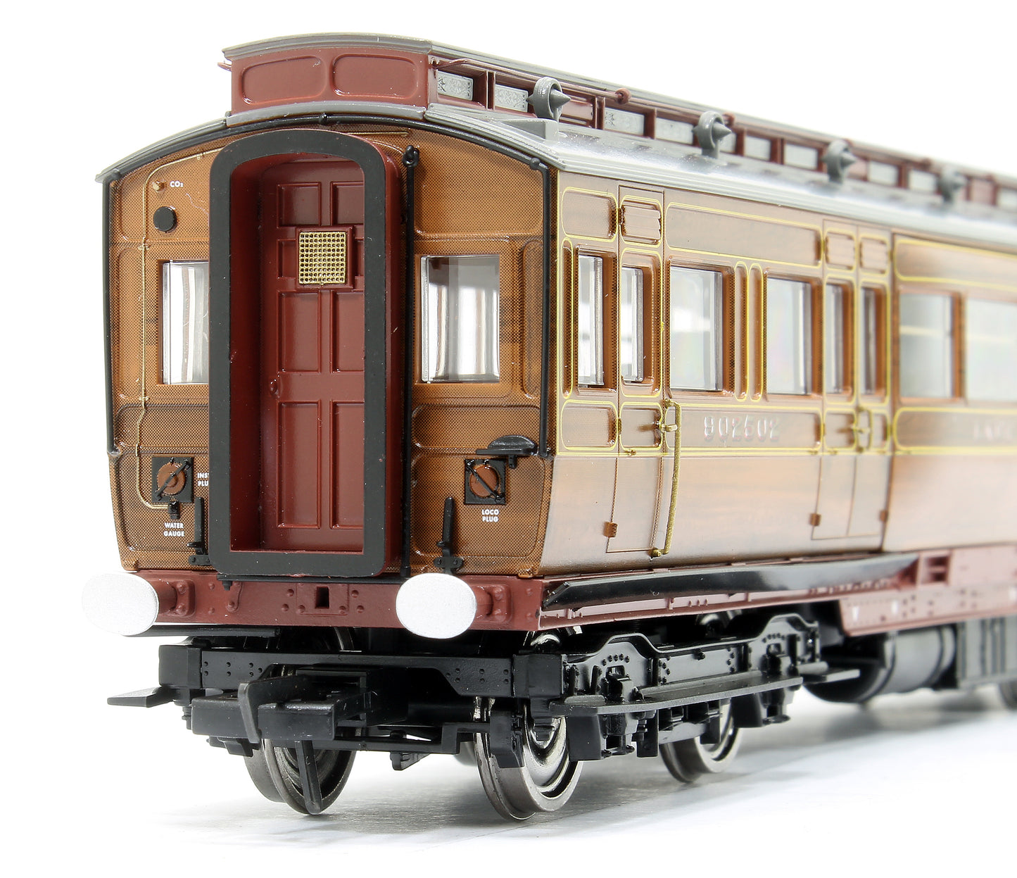 LNER Dynamometer Car No. 902502, post-1946 LNER teak with lining.