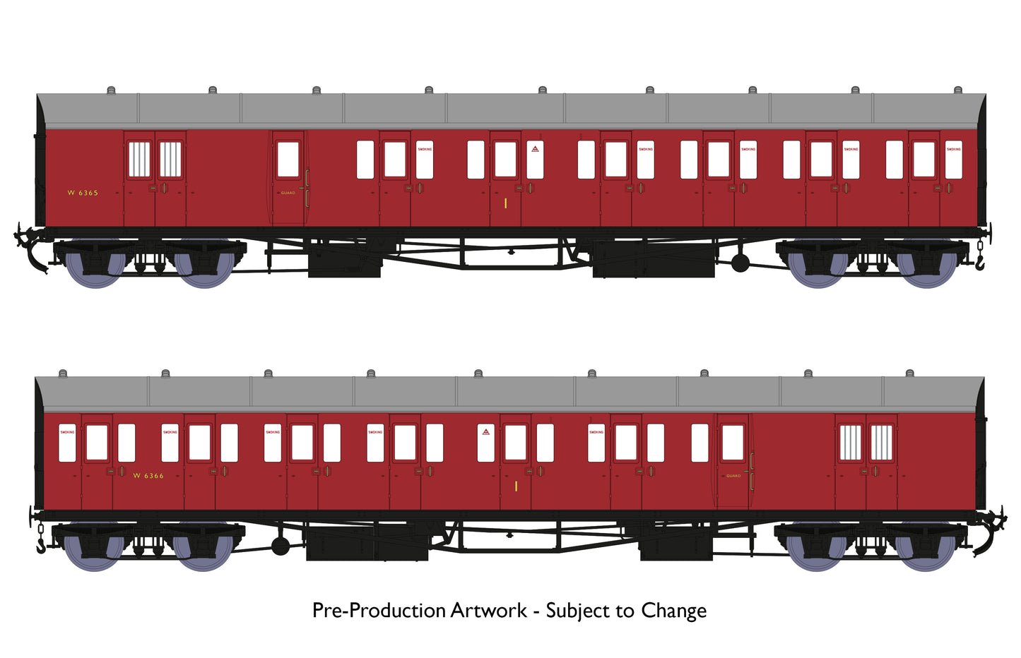 Dia E140 B Set - No.6534 & 6555 'Bristol Division No.49' BR Crimson