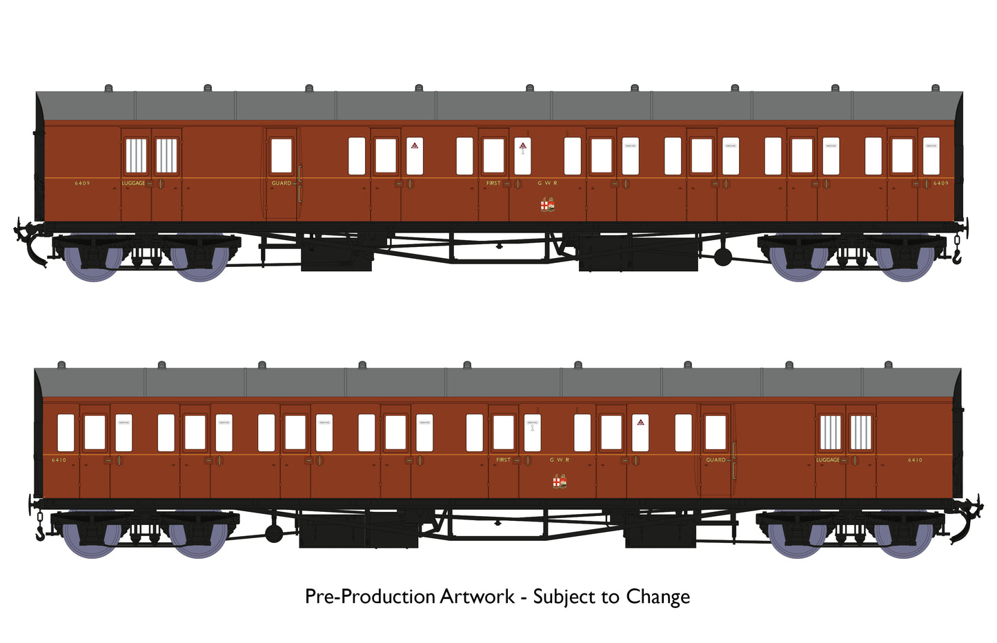 Dia E140 B Set - No.6409 & 6410 GWR Wartime Brown Livery