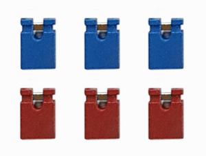 6 Spare ABC Board Headers, 3x Blue, 3x Red