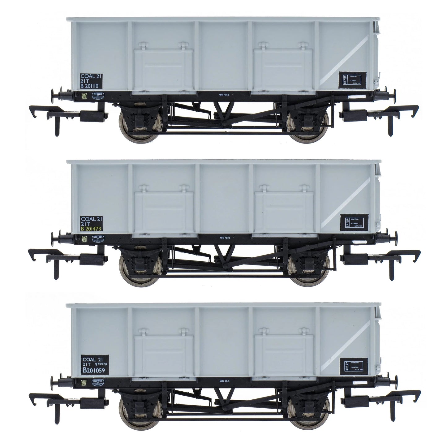 BR 21T COAL21 / MDO Mineral Wagon Triple Pack - Grey pre TOPS- Pack C