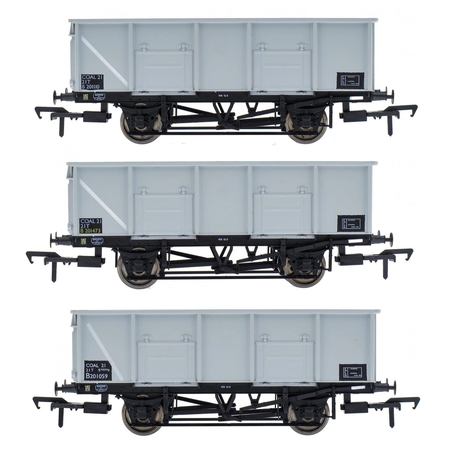 BR 21T COAL21 / MDO Mineral Wagon Triple Pack - Grey pre TOPS- Pack C