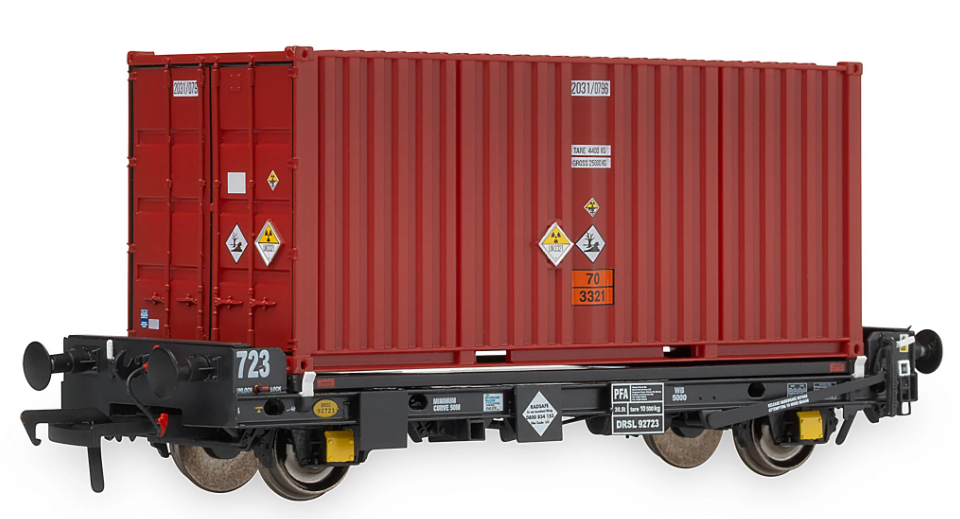 Set of 3 PFA 2 Axle Container Flat Wagons - DRS LLNW - 2031 Container Pack 5