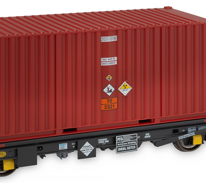 Set of 3 PFA 2 Axle Container Flat Wagons - DRS LLNW - 2031 Container Pack 5