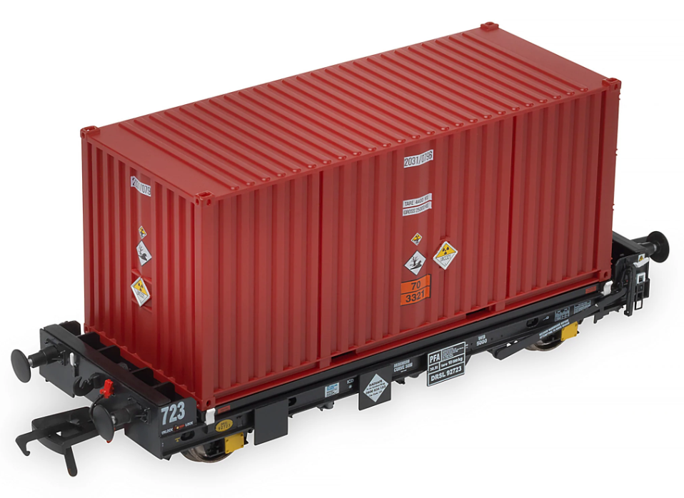 Set of 3 PFA 2 Axle Container Flat Wagons - DRS LLNW - 2031 Container Pack 5