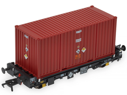 Set of 3 PFA 2 Axle Container Flat Wagons - DRS LLNW - 2031 Container Pack 6