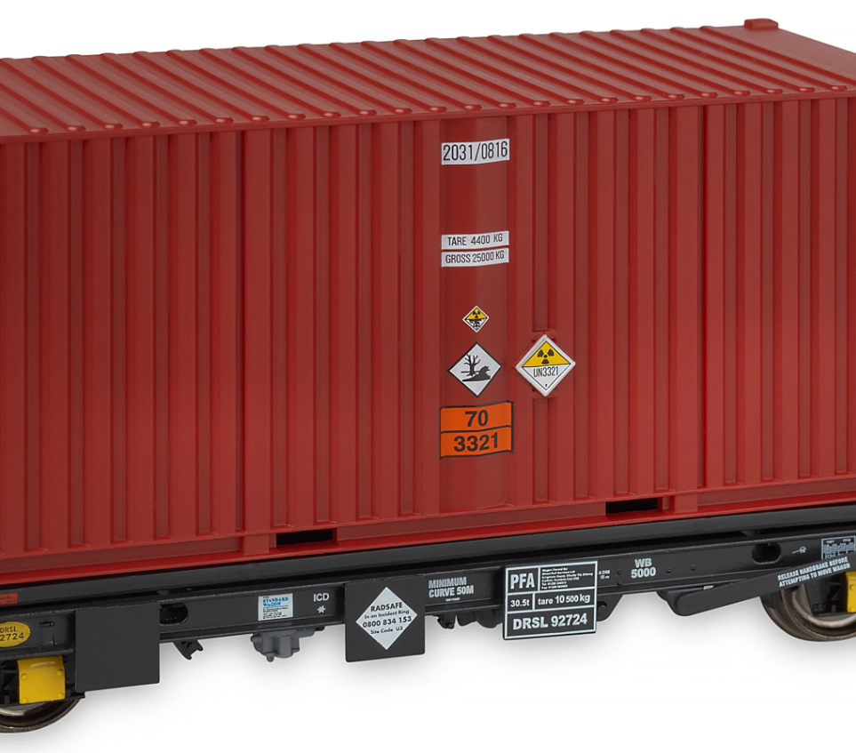 Set of 3 PFA 2 Axle Container Flat Wagons - DRS LLNW - 2031 Container Pack 6