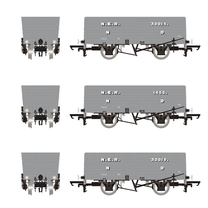 NER 20t hopper - P6 Hopper - 1901-1904 Pre-Grouping: NER Grey - Triple Pack