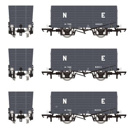 NER 20t Hopper - DGM 12 Hopper - LNER Grey - Triple Pack