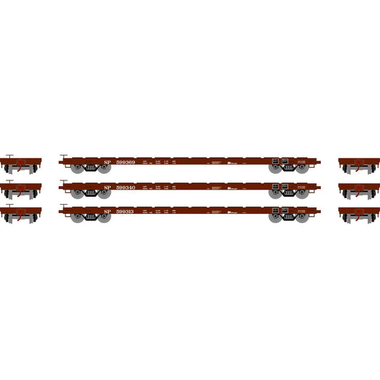 Set of 3 HO RTR 60' Flat Car, OTTX/Brown Logo