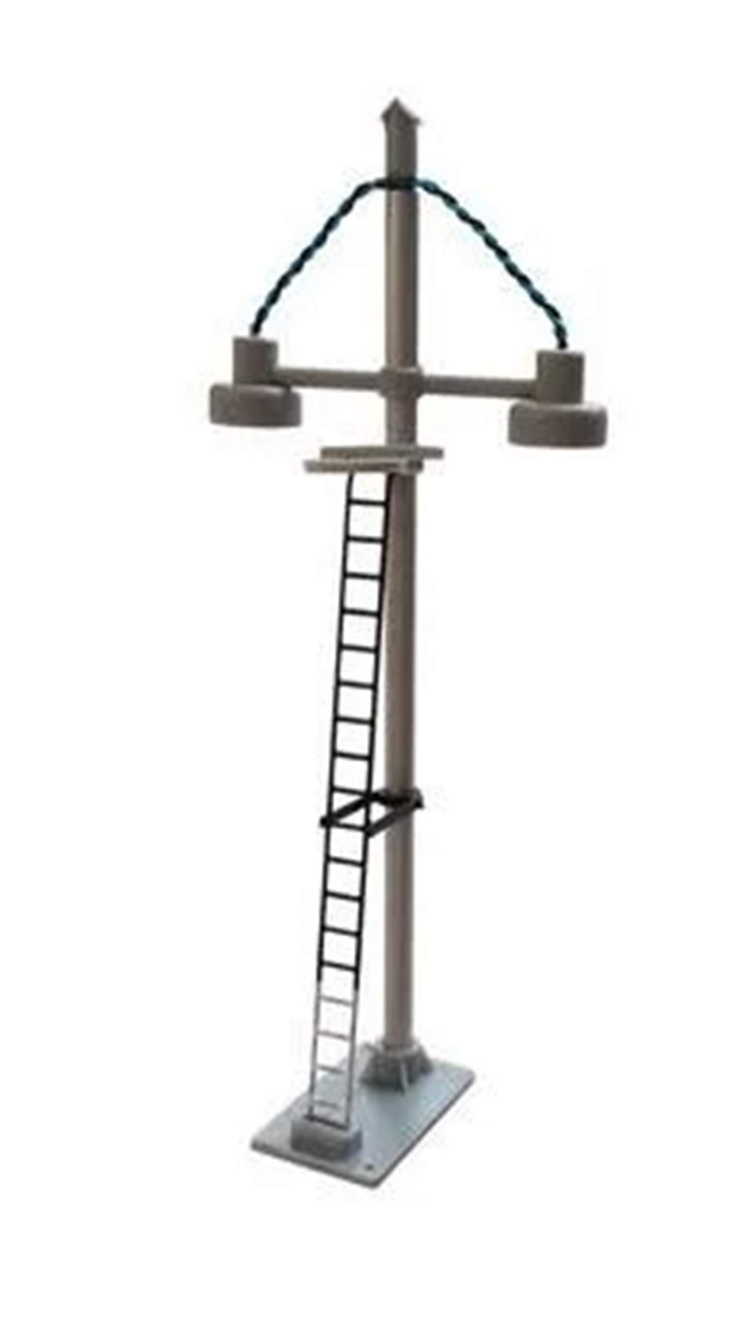 ECKON double bowl head short yard lamp (Black Ladder with White base)