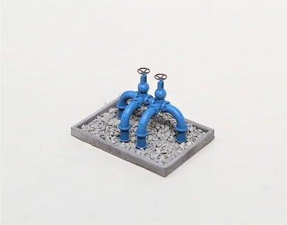 Water Taps Pipework Above Ground Pair - BLUE