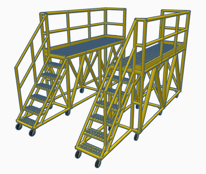 2 x Access Steps Left & Right Stairs - Yellow