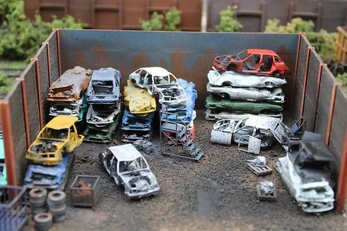 Crushed Cars Scrap Yard Models - Multicolour - Pack of 10