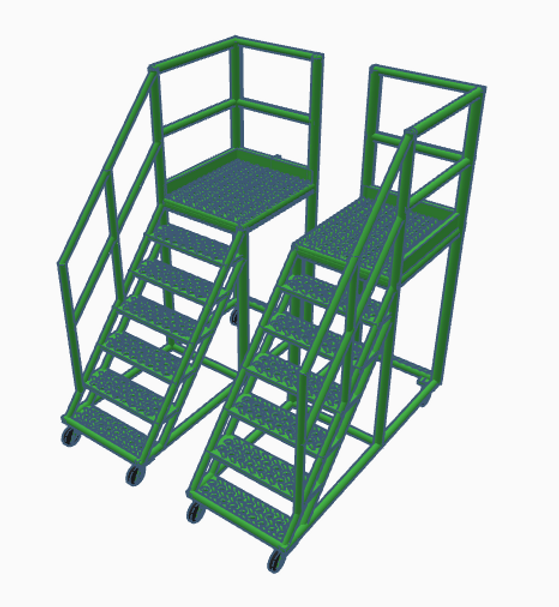 Locomotive Cab Access Steps Pair - Green