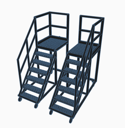 Locomotive Cab Access Steps Pair - Unpainted