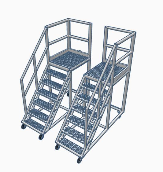 Locomotive Cab Access Steps Pair - White