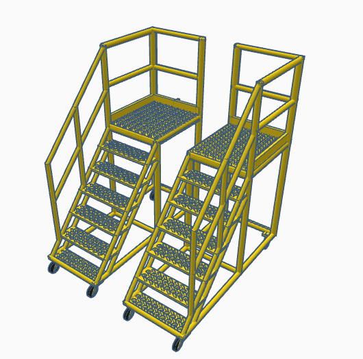 Locomotive Cab Access Steps Pair - Yellow