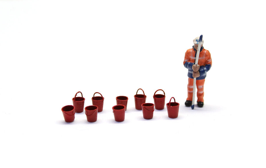 Fire buckets with handles - RED - Pack of 10