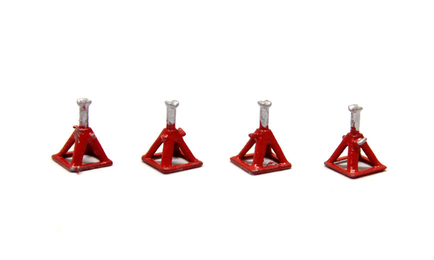 Red Car Jack Stands - Car Garage Accessory - Pack of 4