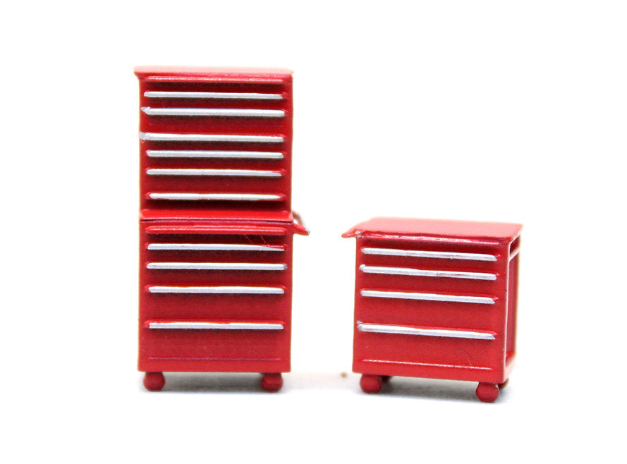 Red Mechanic Drawers Car Garage Accessory - Pack of 2