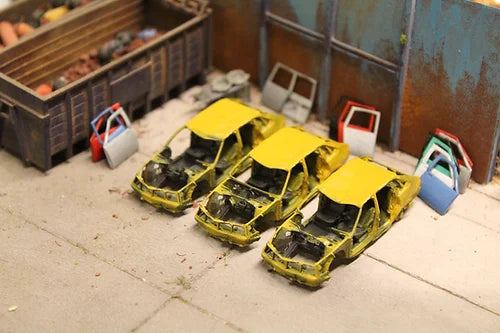 Scrap Car Gutted - YELLOW - Pack of 3