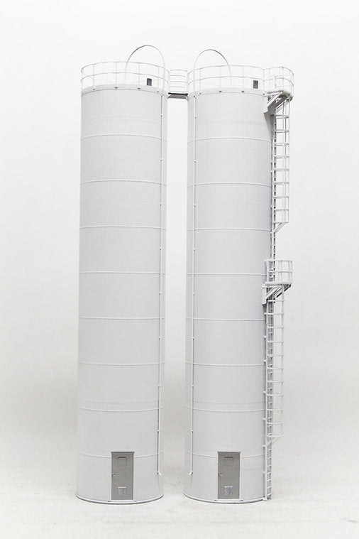 Modern Tall Grain Silos - White - Twin Pack