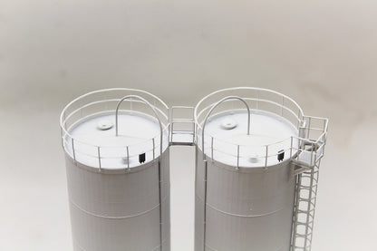 Modern Tall Grain Silos - White - Twin Pack