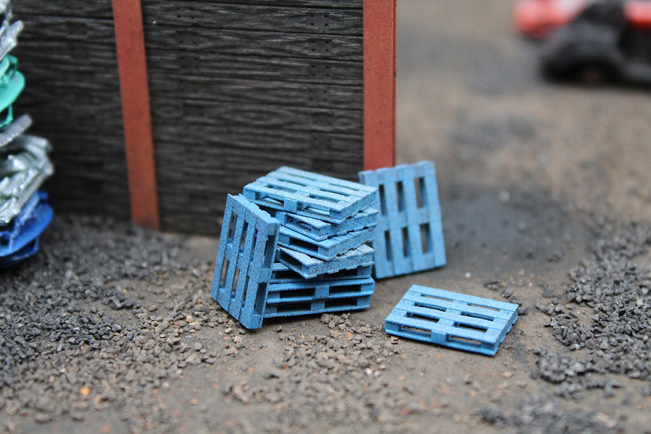 Blue Wooden Pallets Weathered - Pack of 10