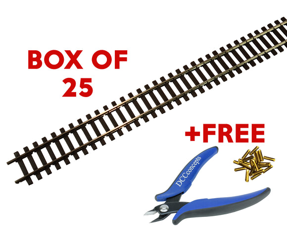 Box of 25 Code 100 Wooden Sleeper Flexi Track + FREE Track Cutters & Joiners
