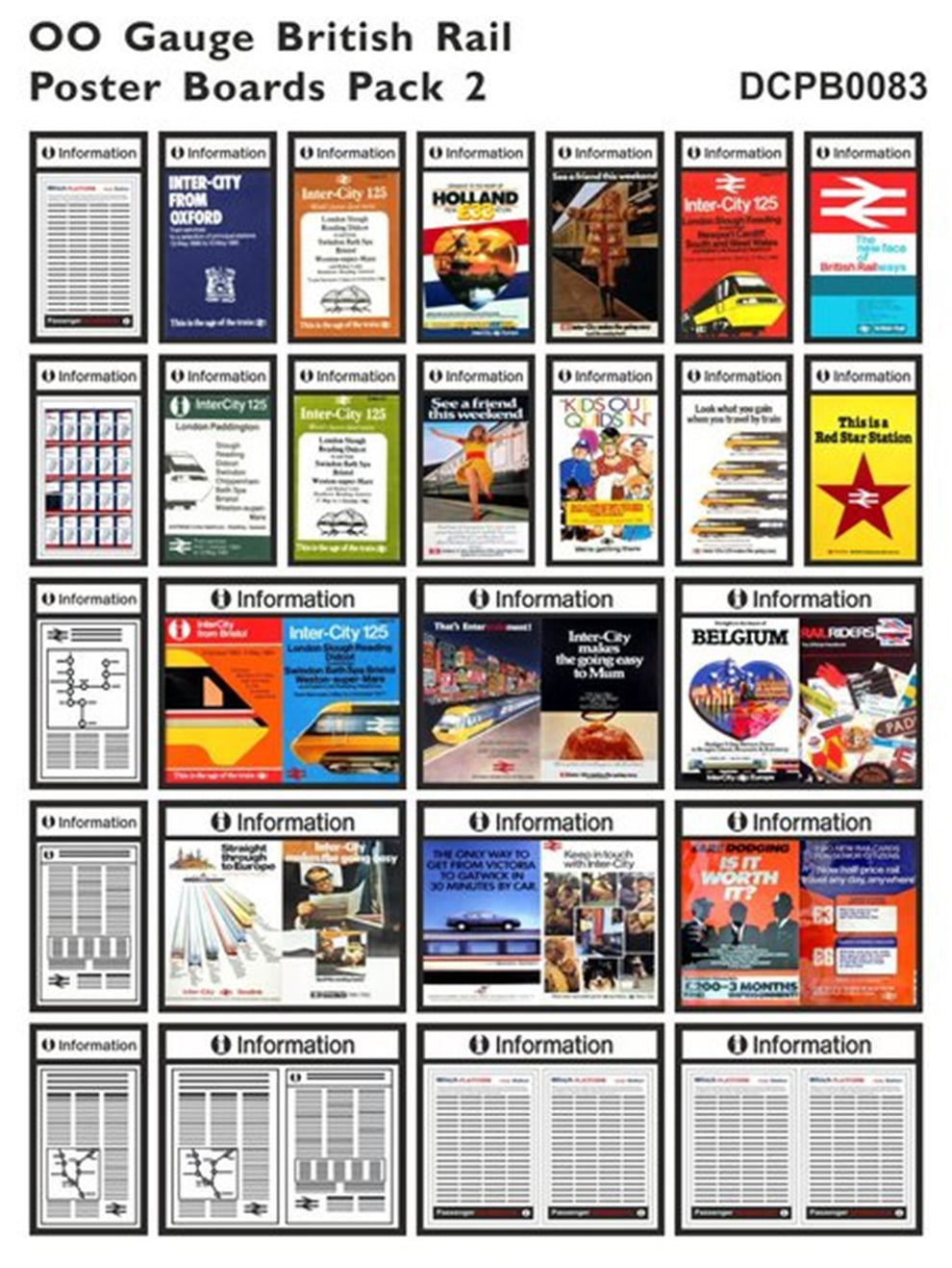 Trackside Signs DCPB0083 British Rail Poster Boards Pack 2 – Rails