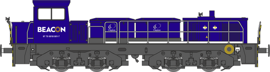 Clayton Class 18 (18001-5) / CBD90 Beacon Rail Hybrid Battery Diesel Locomotive (DCC Sound)