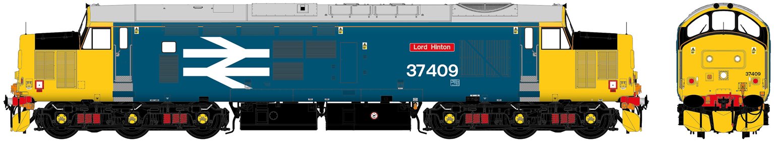 Class 37/4 37409 'Lord Hinton' BR Blue Large Logo Diesel Locomotive DCC Sound