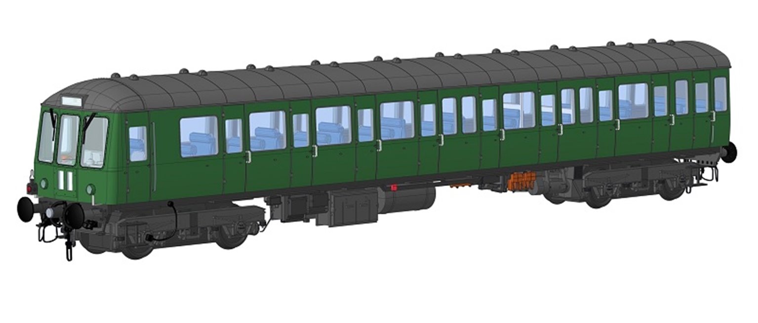 Class 150 BR Green (Small Yellow Panel) Unpowered DMU Trailer Car