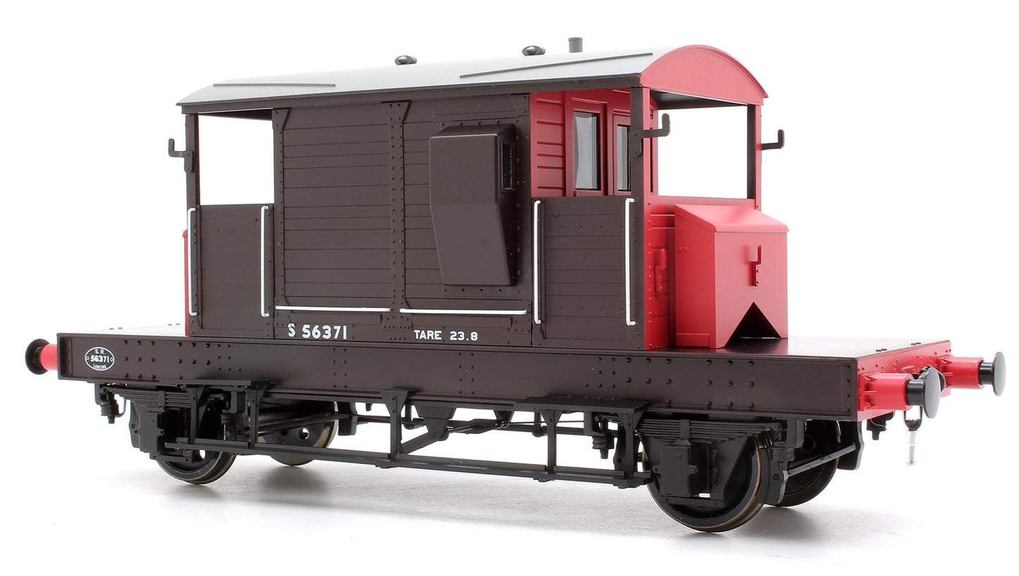 Pill Box Brake Van S56371 S R Brown/Red small letters (Uneven Plank)